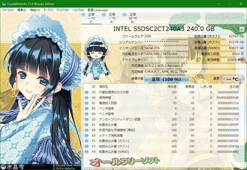 Kurei Kei Editionが追加されたCrystalDiskInfo 7.1.0