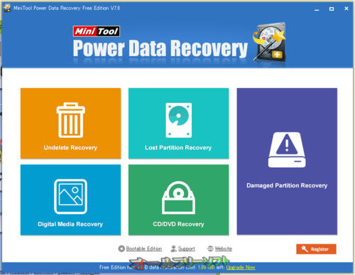 ユーザーインターフェースが一新されたMiniTool Power Data Recovery Free Edition 7.0